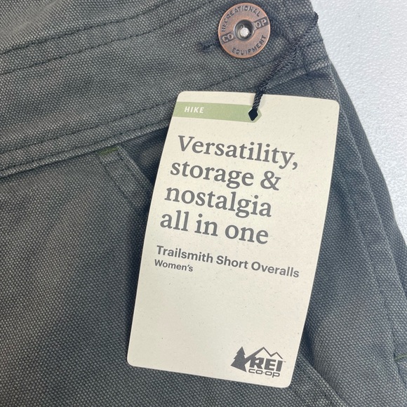 REI Co-op Trailsmith Short Overalls Women’s 12 NWT Utility Hiking Black - Picture 3 of 8